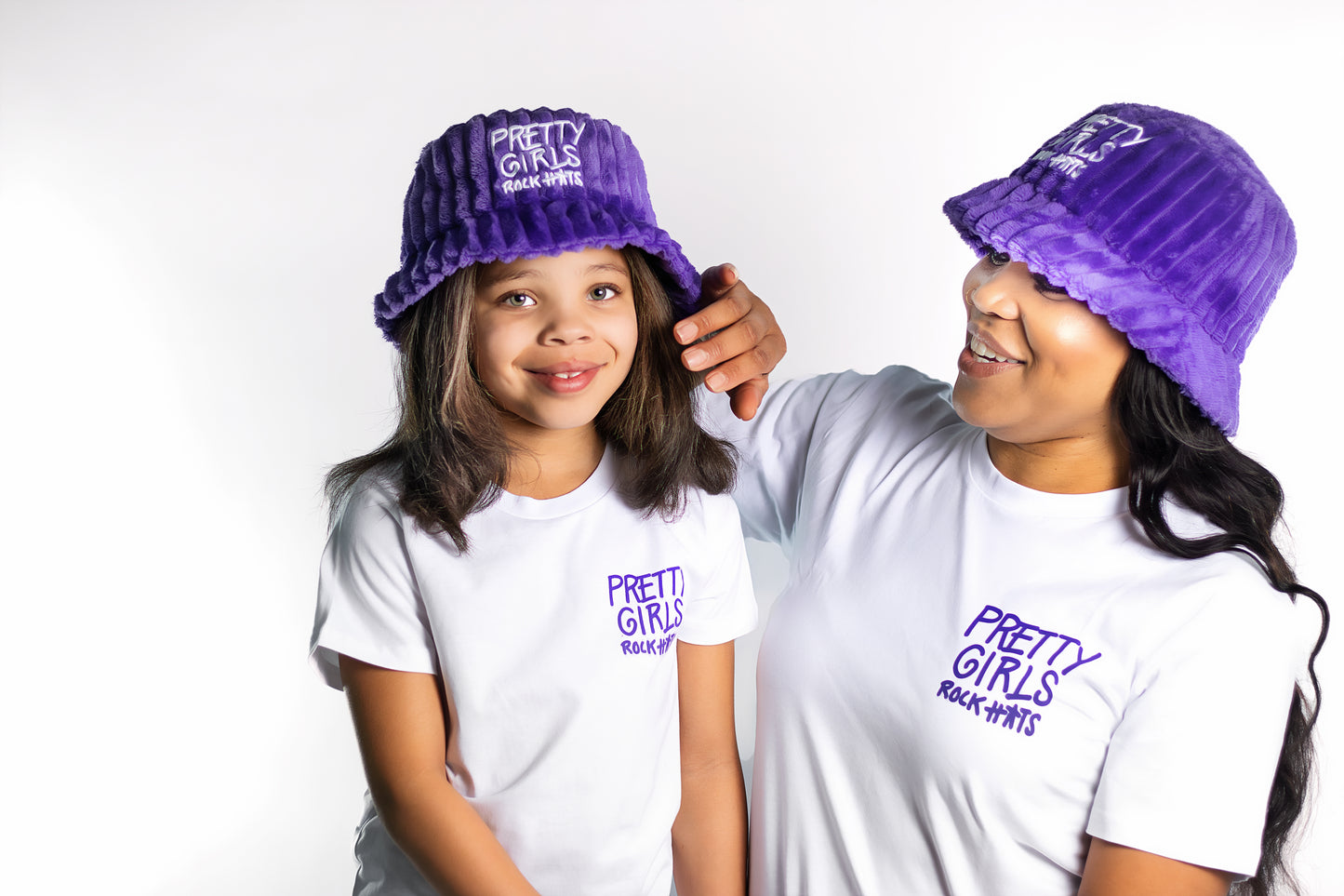 Purple (adult & kid size) “Pretty Girl” Bucket Hat