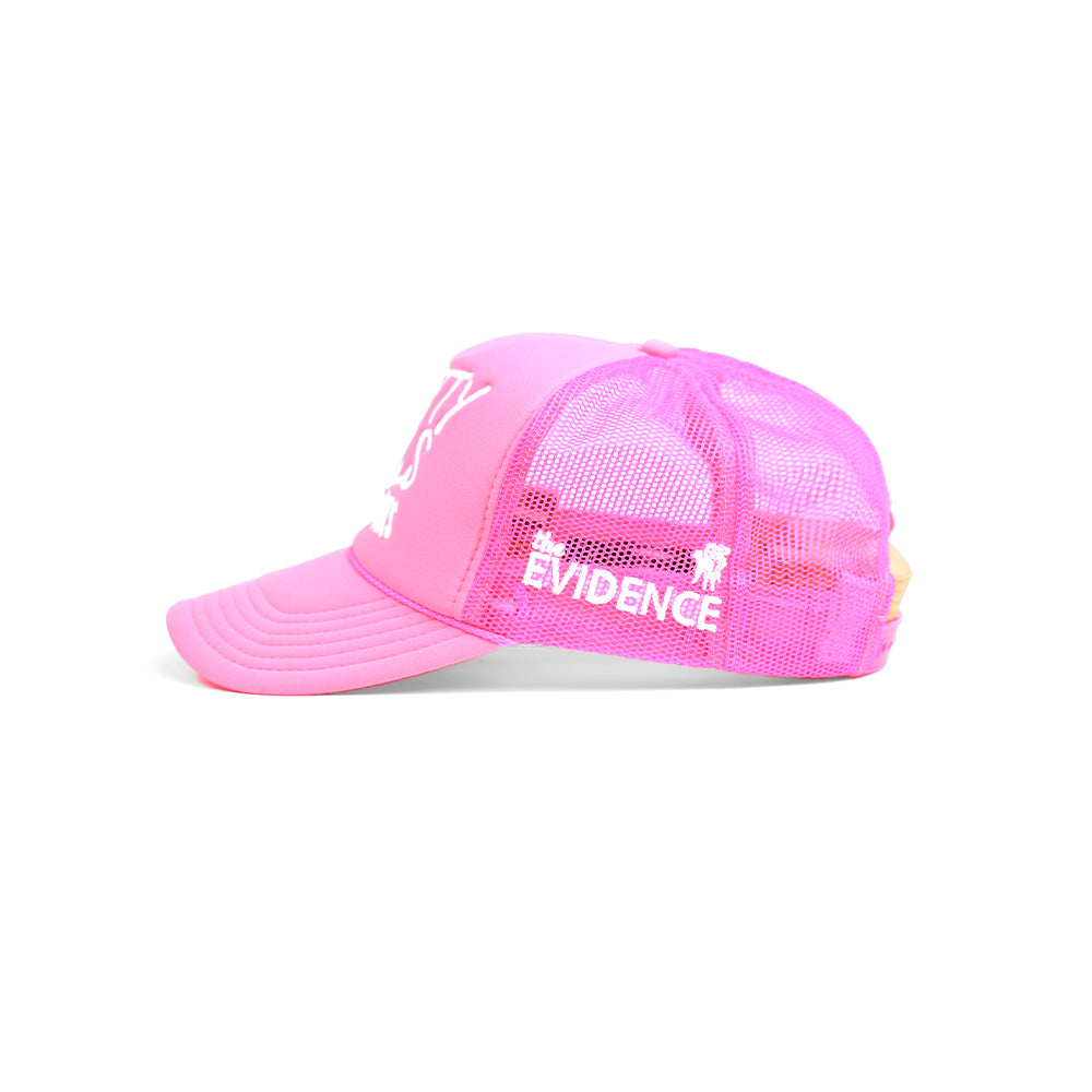 Neon Pink "Pretty Girls Rock Hats" Trucker Hat
