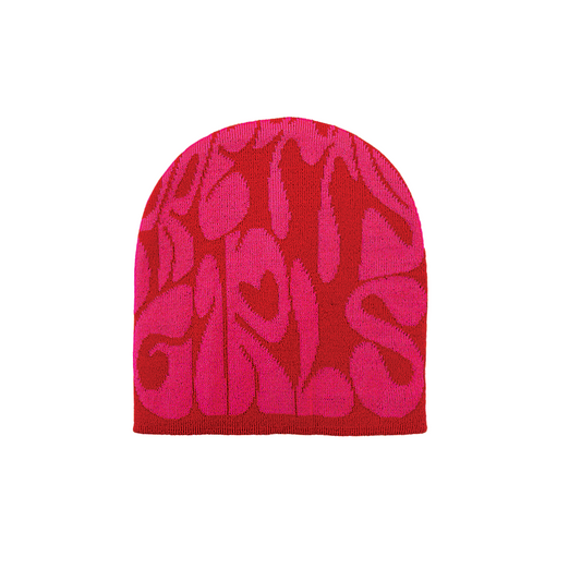 Red & Pink “Pretty Girl” Beanie