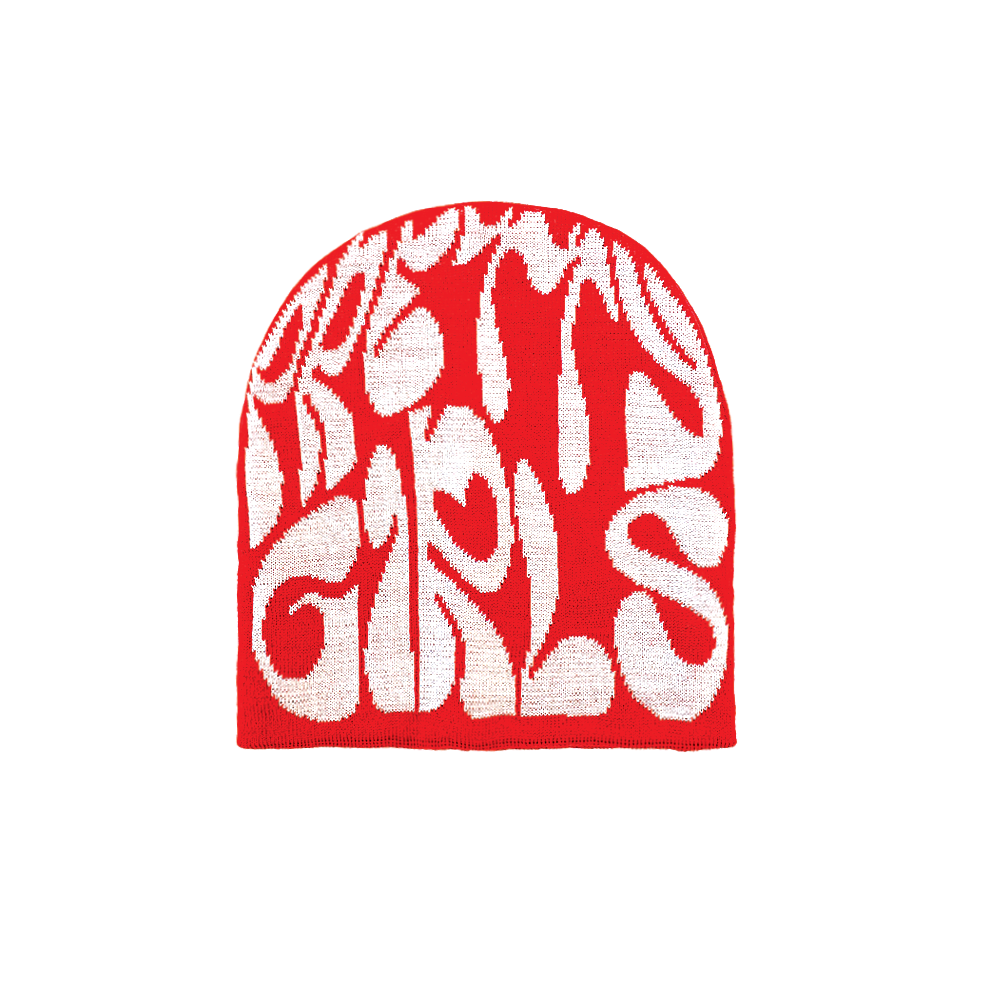 Red & White “Pretty Girl” Beanie