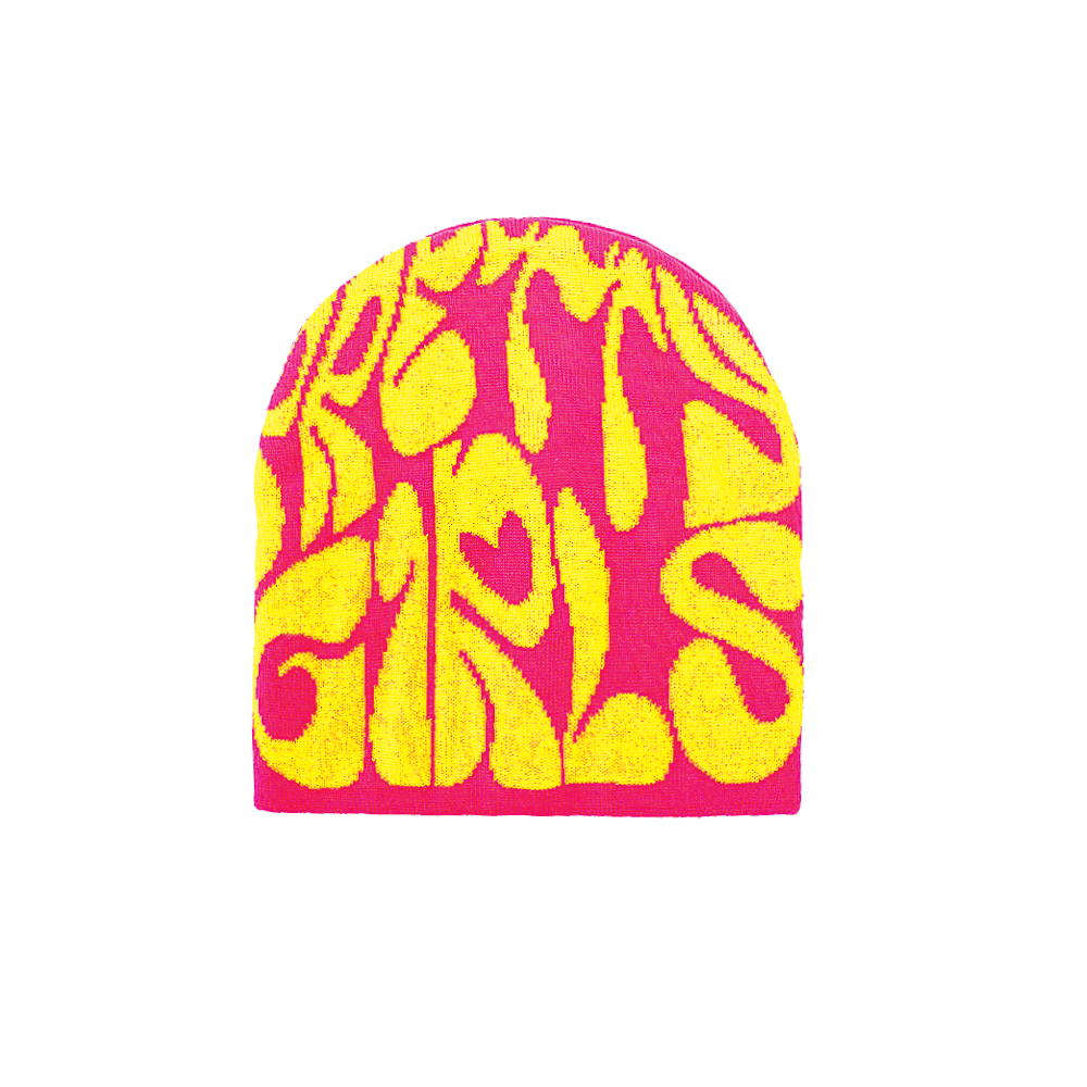 Pink & Yellow “Pretty Girl” Beanie