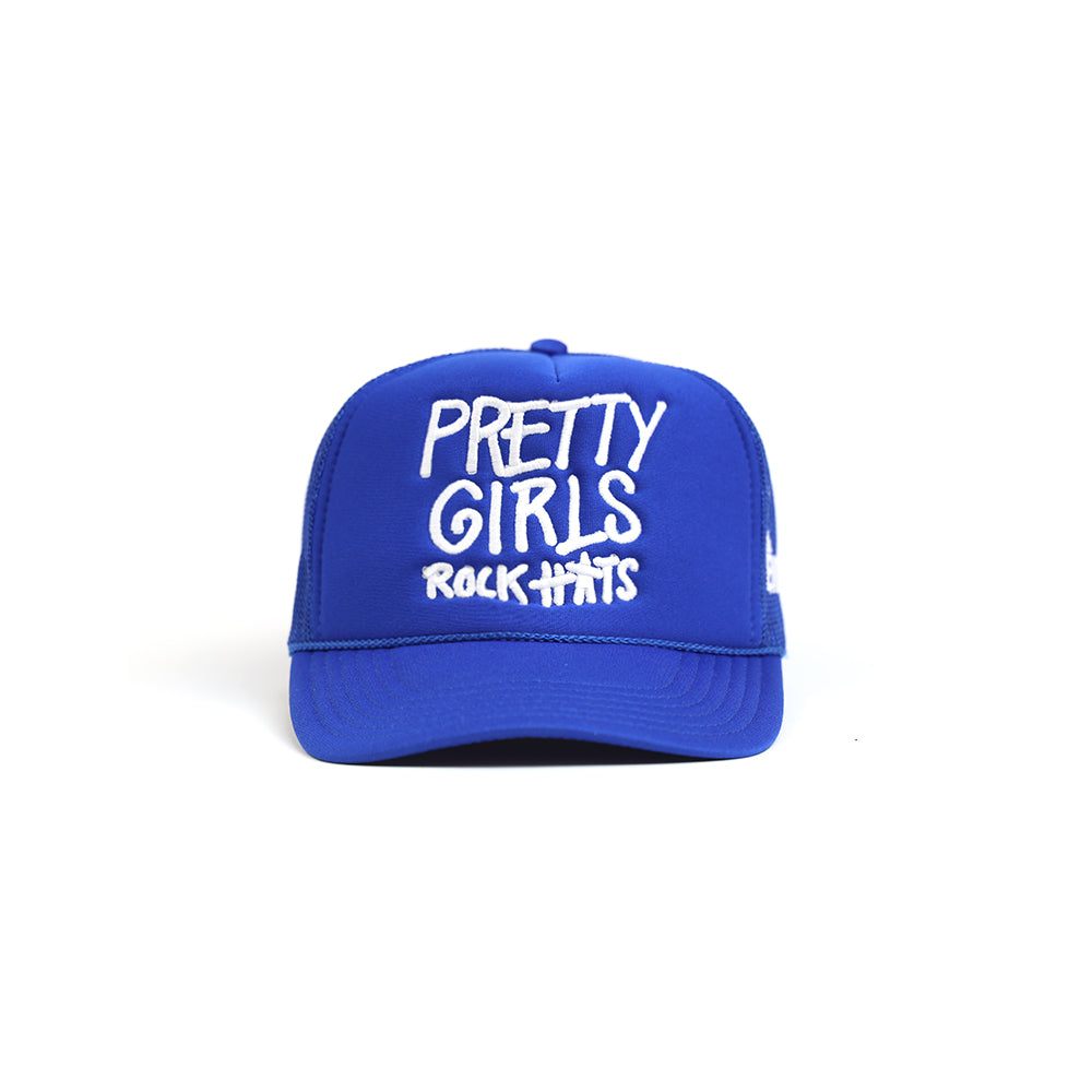 Blue "Pretty Girls Rock Hats" Trucker Hat