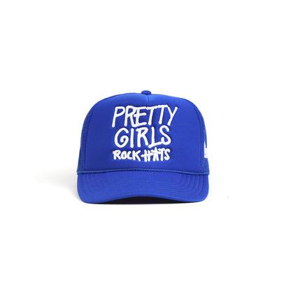 Blue "Pretty Girls Rock Hats" Trucker Hat