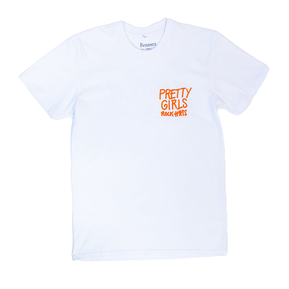 Orange "Pretty Girls Rock Hats" T-shirt (unisex size)